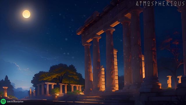 Relaxing Ancient Greek Music & Night Ambience I | Calm Kithara | Music For Sleep, Meditation, Study