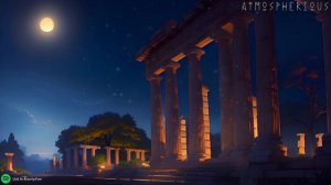 Relaxing Ancient Greek Music & Night Ambience I | Calm Kithara | music for sleep, meditation, study