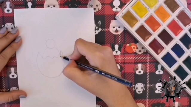 Как нарисовать цыпленка. Рисование для детей. #рисованиедлядетей #painting #акварель #цыпленок смотреть онлайн