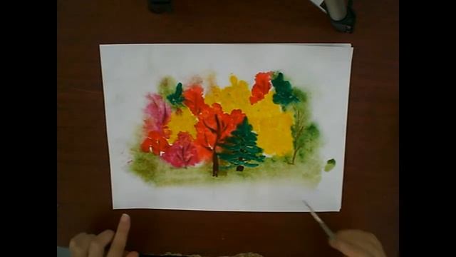 Учимся рисовать осенний лес. смотреть онлайн