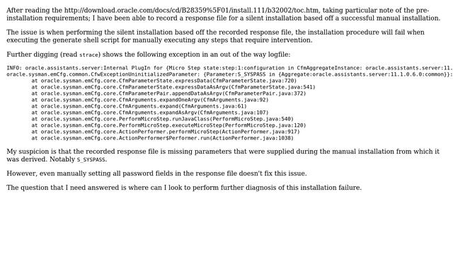 Oracle 11g silent install on Linux CentOS 5.2 x86-32 fails on database creation смотреть онлайн