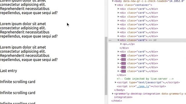 Infinite Scrolling a Web-page with JavaScript - Demo смотреть онлайн
