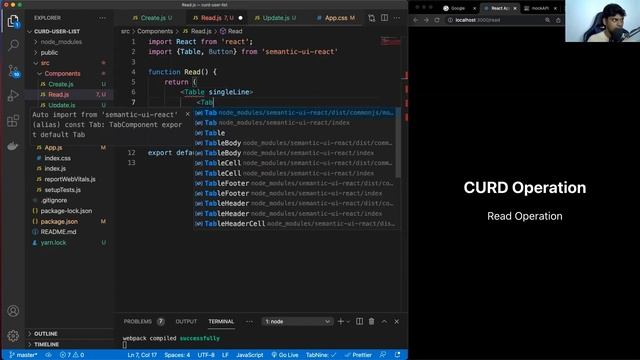 CRUD operations with React JS | Tamil | Axios | semantic-ui | react-router-dom смотреть онлайн