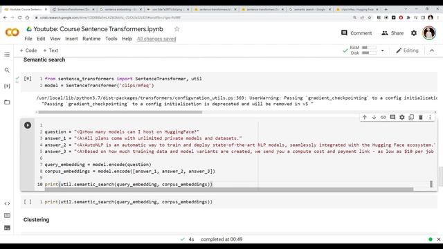 Sentence Transformers: Sentence Embedding, Sentence Similarity, Semantic Search and Clustering |Cod смотреть онлайн