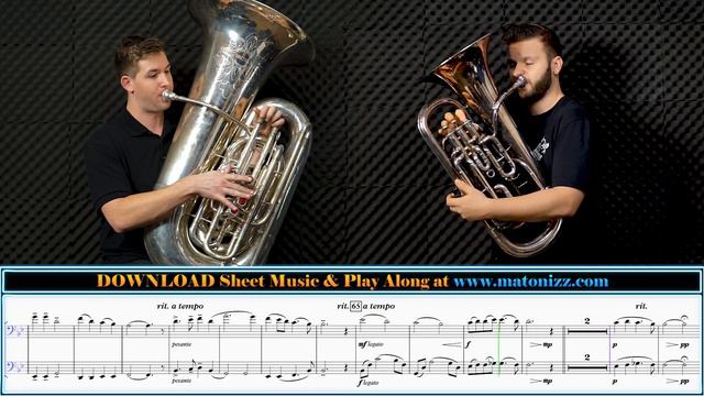 TUBA & EUPHONIUM DUET "In the Bleak Midwinter" - Gustav Holst arr. I. Mundy. Sheet Music Play Along смотреть онлайн