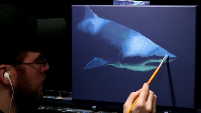 Acrylic Wildlife Painting of a Shark - Time Lapse - Artist Timothy Stanford смотреть онлайн