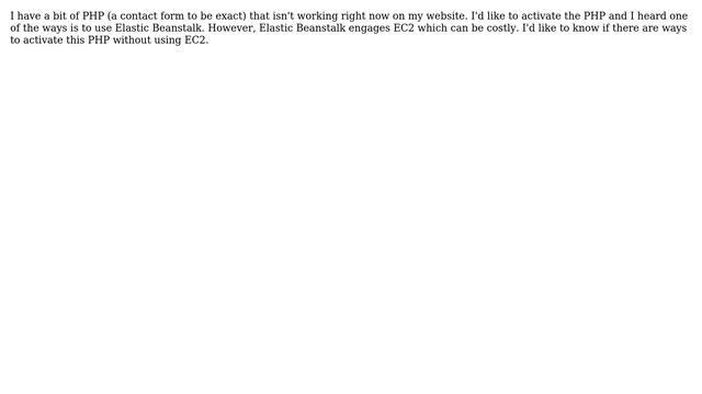 Is it possible to use PHP on a website hosted on AWS S3 without using EC2 or Elastic Beanstalk? смотреть онлайн