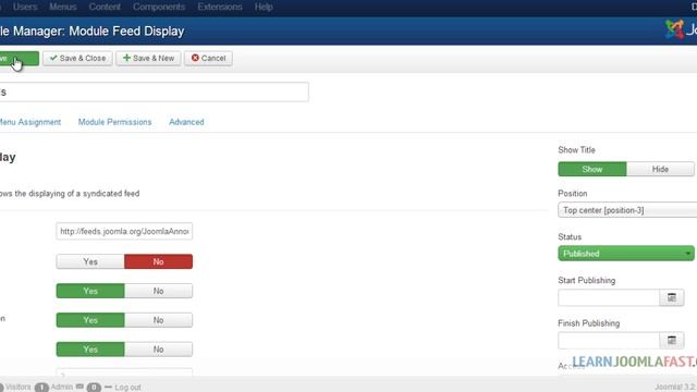 Joomla 3 Basics For Absolute Beginners - Adding RSS feeds смотреть онлайн