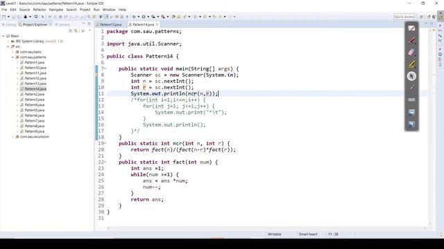 Pattern - 14 || Part -1 Solution Video| Java Foundation Course |Number Pattern || Pascal's Triangle смотреть онлайн