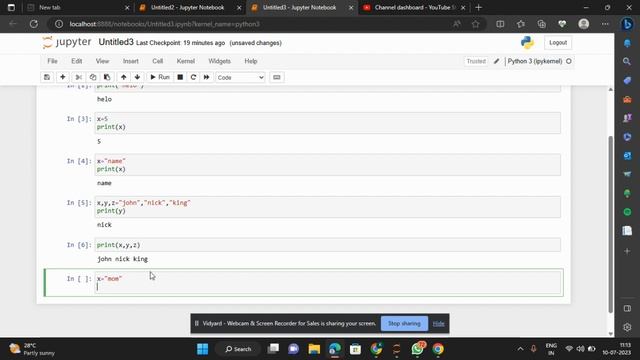 Starting With Python Printing names,assigning different variable names and global variable смотреть онлайн