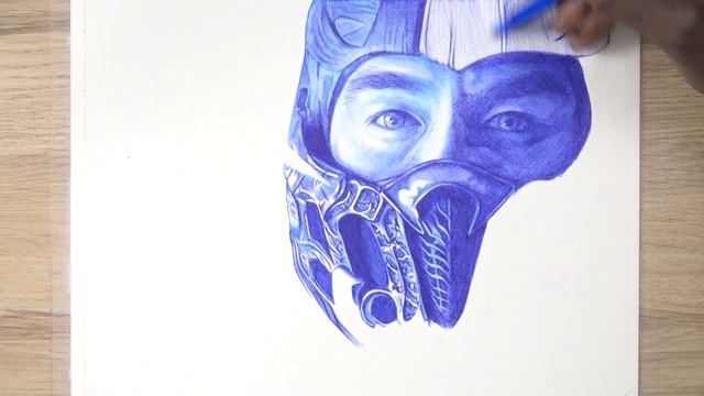 Drawing SUB-ZERO (Ballpoint Pen) Mortal Kombat | DeMoose Art смотреть онлайн