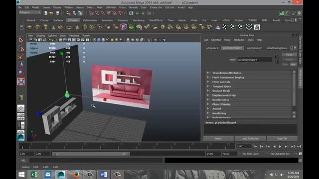 3D визуализация интерьера в Maya, узнай как создать интерьер в 3D! смотреть онлайн