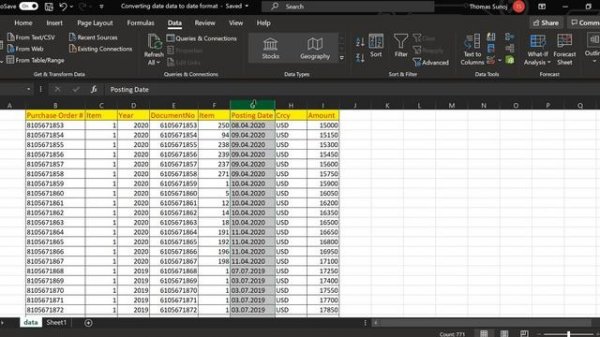 How to correct Excel dates, that won't allow date format