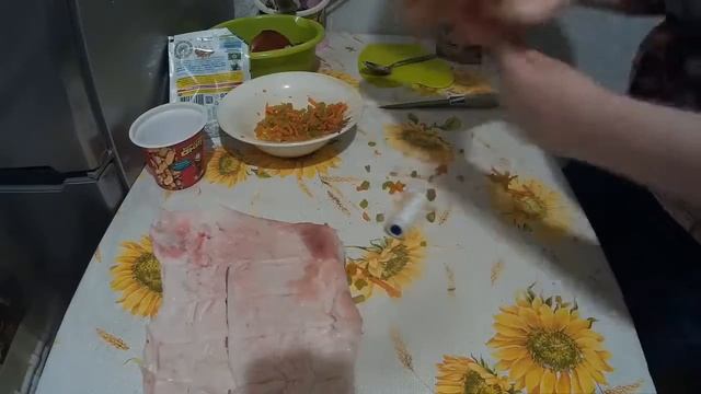 Рулеты свиные с овощами