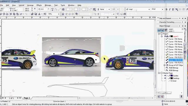 CorelDraw - Make A Race Car Style Design.