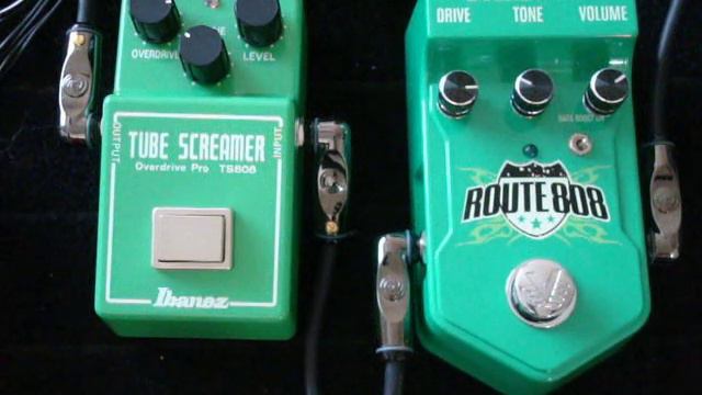 Ibanez Tube Screamer TS808 vs Visual Sound Route 808 Les Paul + Strato смотреть онлайн