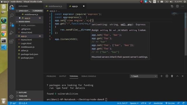 Node js tutorial in Hindi #20 Template Engine (ejs) смотреть онлайн