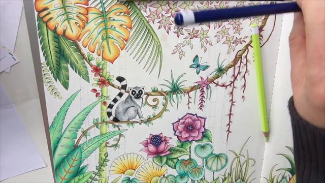 Magical Jungle - How to make a background, double page part 3 смотреть онлайн