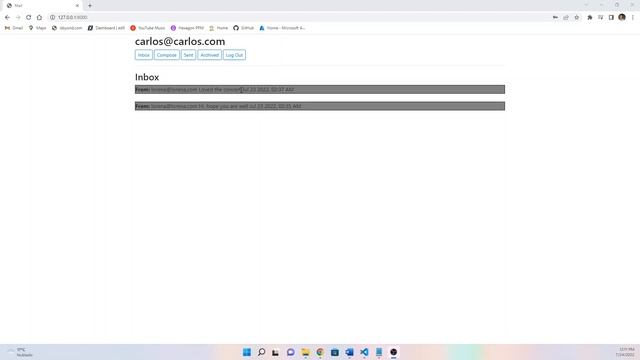 CS50's Programming with Python and JavaScript Project 3 Mail смотреть онлайн