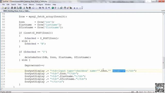 Website Design with PHP & MYSQL - 085 - PHP With MySQ - Deleting Rows From A Table смотреть онлайн