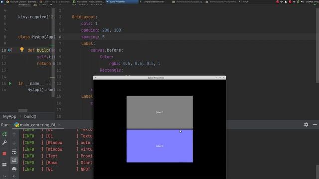 Python Kivy Tutorial: Center Widgets in BoxLayout & GridLayout - Tutorial part 6 смотреть онлайн