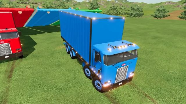 SERVICE CARS OF COLORS ! TRANSPORTING RENAULT KANGOO WITH TRUCKS - Farming Simulator 22 смотреть онлайн