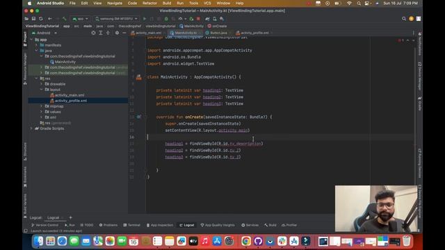 ViewBinding in Android | Replacement of findViewById()| Android using kotlin смотреть онлайн