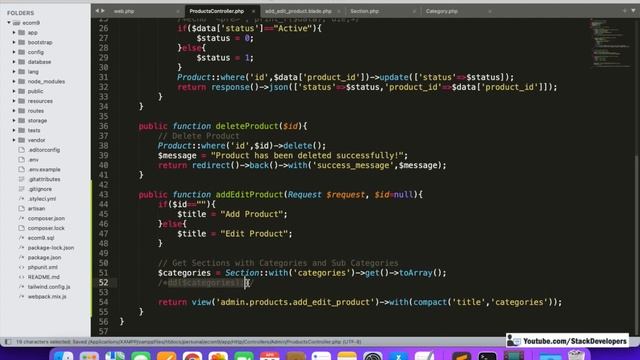 Laravel 9 Tutorial #41 | MultiVendor Ecommerce | Products Module (IV) | Add/Edit Product Form/Page смотреть онлайн
