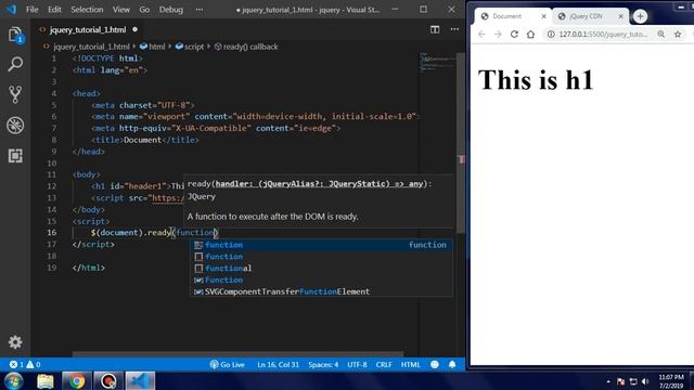 JQUERY TUTORIAL || FIRST SETUP || FOR ABSOLUTE BEGINNERS!! смотреть онлайн