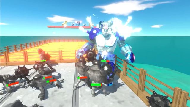 Ice Metal Goro Vs Mutant Primates On Hell Bridge - Animal Revolt Battle Simulator