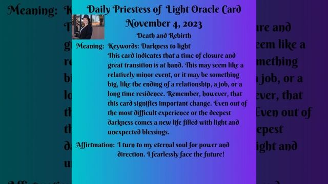 Daily Priestess of Light Oracle Card November 4, 2023 #tarot смотреть онлайн