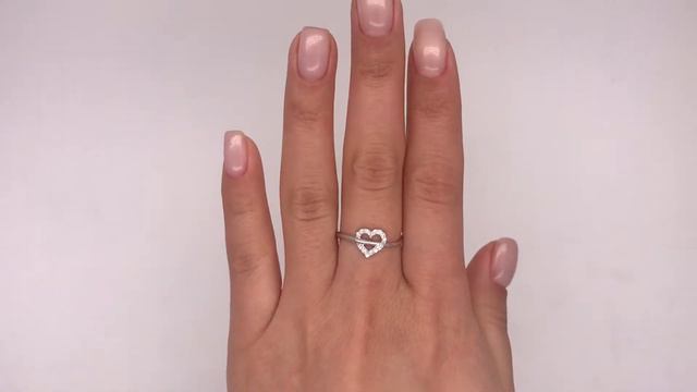 Кольцо из белого золота с бриллиантами 0.09 ct смотреть онлайн