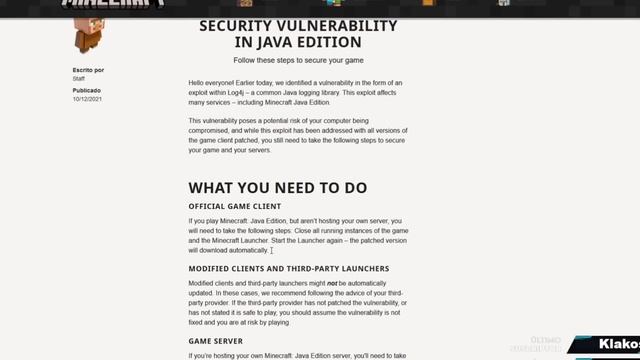 Tu Minecraft Java está en Peligro, problemas de vulnerabilidad! смотреть онлайн