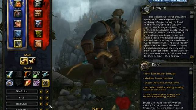 World of Warcraft Cataclysm Male Worgen Charactercreation смотреть онлайн