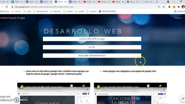 Presentacion sitio de desarrollo web - link de acceso - google sites - html - javascript смотреть онлайн