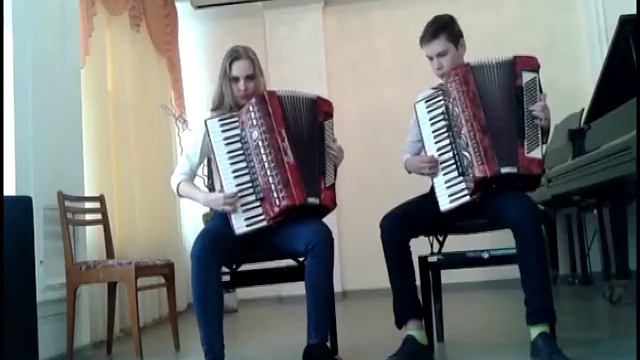 Гладышева Марина и Симачев Артем Р.н.п. "Над окошком месяц" смотреть онлайн