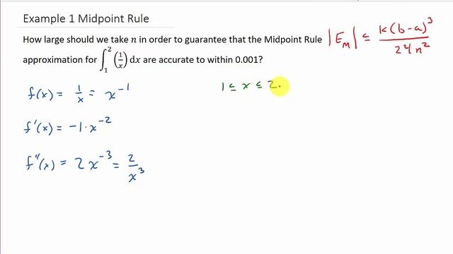 Midpoint Rule - Error Bound Example 1 смотреть онлайн