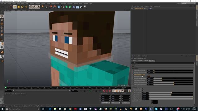Cinema 4D Minecraft Steve Rig(PTR) FREE смотреть онлайн