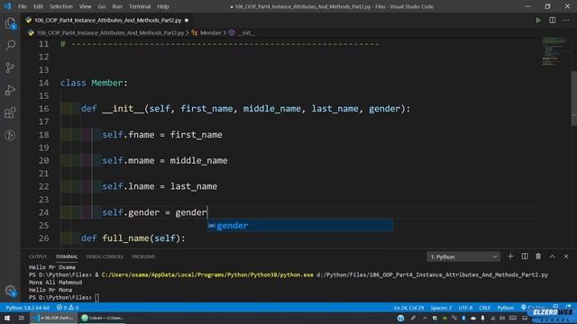 Learn Python in Arabic #106 - OOP Part 4 - Instance Attributes And Methods Part 2 смотреть онлайн