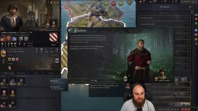FORTUNE FAVOURS THE IMPRISONED ROMAN! Crusader Kings 3 - Restoring the Roman Empire Campaign #4 смотреть онлайн