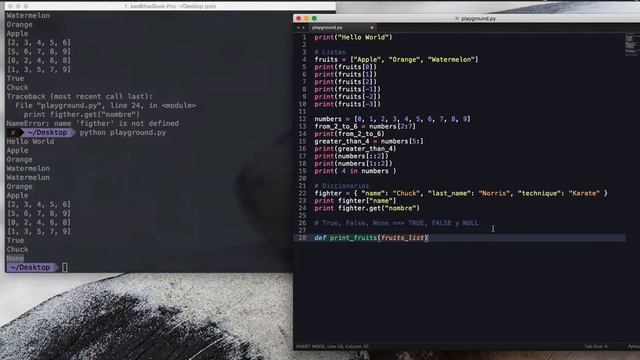 Python Funciones, llaves y puntos y coma смотреть онлайн