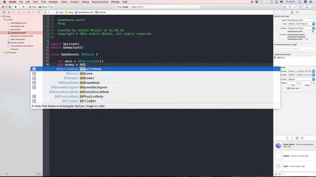 Создание Ping-Pong | Swift 3 | Xcode 8 смотреть онлайн