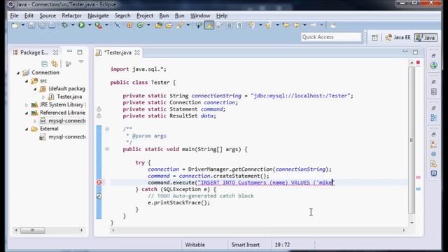 Connecting to MySql with Connector/J смотреть онлайн