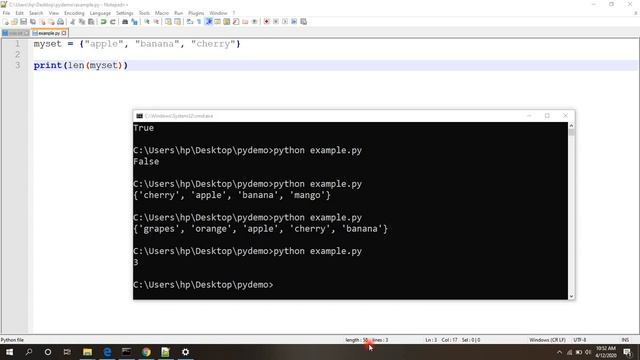 Python Set смотреть онлайн