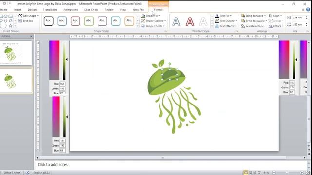 Jellyfish Lime Logo Design using Shape Freeform | PowerPoint Vector Tracing | @Dalia Sanad смотреть онлайн