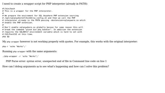 Pass arguments from script to PHP interpreter is not working with quotes, why? смотреть онлайн