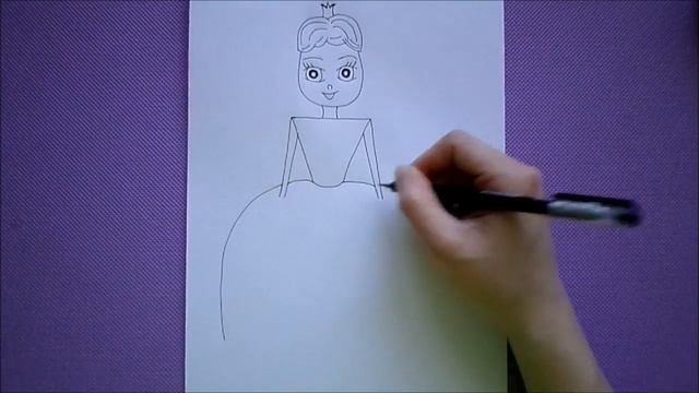 Как просто нарисовать принцессу. How to draw a princess. смотреть онлайн