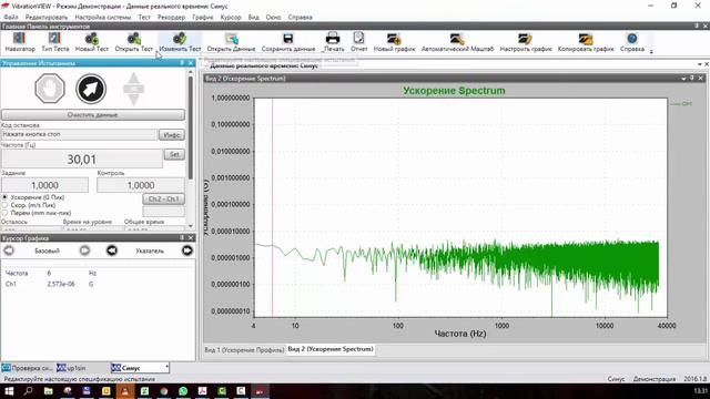 Коэффициент гармоник THD в программе Vibration View