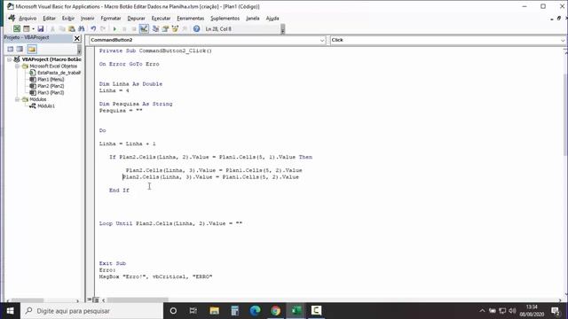 Macro para EDITAR DADOS em Planilha Excel com BOTÃO de Comando VBA смотреть онлайн