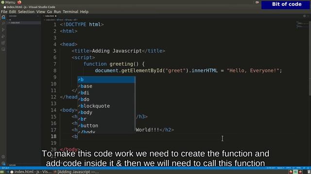 How To Add JavaScript Code In HTML? - Javascript Tutorial #1 By Bit Of Code смотреть онлайн